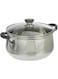 Royalford 24cm Nano Casserole With Glass Lid- RF11584 Durable, Strong and Sturdy Stainless steel Construction with Tempered Glass Lid Silver