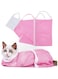 SKEIDO Cat Shower Net Bag Cat Grooming Bathing Bag Adjustable Cat Washing Bag Multifunctional Cat Restraint Bag Prevent Biting Scratching for Bathing, Nail Trimming, Ears Clean, Keeping Calm (Pink)