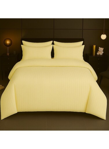 6-Piece Duvet Cover Set &acirc;&euro;&ldquo; Includes 1 Duvet Cover, 1 Fitted Sheet &amp; 4 Pillowcases &acirc;&euro;&ldquo; King/Queen/Single Sizes, Color Cream