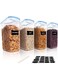 Opal Cereal storage,Food container set,Kitchen Storage Organizer,BPA free Plastic Airtight,set of 2,4,6,8pcs 2.5L 4L each Container with Lid Easy Lock Lids Leak-proof Blue,Black (4 Liter,Blue, 2pcs)