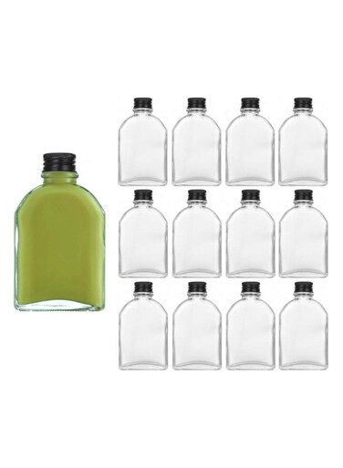 12Pack 4oz Small Clear Glass Bottles with Lids Mini Bottles with Caps, Small Glass jars Sample Bottles with Airtight Lid for Juice, Milk, Drinking