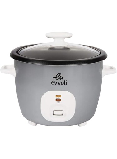 evvoli Rice Cooker, 4.5 Liters, Non-stick pot, One-touch Operation, Auto Keep warm, Spatula &amp; Measure Cup included, EVKA-RC4501S