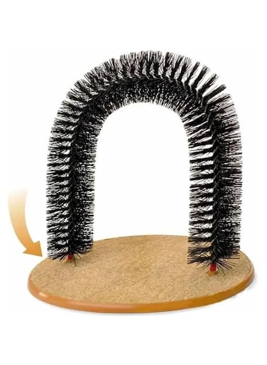 FDTY Cat Toy Arch Self Groome Pamper Feline with A Massage Grooming Rubbing Brush with Scratching Pad Toy for Cats Interactive Toys