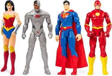 DC Comics 12-Inch Action Figure 4-Pack with Superman, The Flash, Wonder Woman and Cyborg