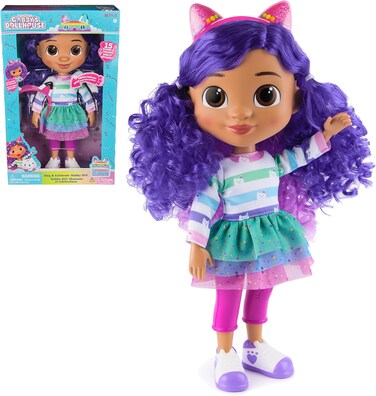 Gabby's Dollhouse, Sing &amp; Celebrate Gabby Girl Doll, 33-Centimetres Tall With Sound Effects And Reversible Cat Ears, Kids&rsquo; Toys For Girls And Boys Aged 3+