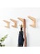 4PCS Minimalist Wood Wall Hooks, Modern Wooden Wall Mounted Hooks Natural Wooden Coat Hook Rack Mounted Wooden Pegs Wall Coat Hook Simplistic Wall Mounted Hooks for Hanging Hat, Towel, Robe, Bag