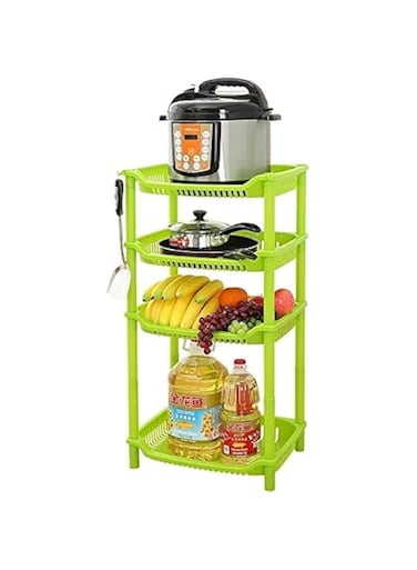 Fitto Multi-Layer Plastic Drain Fruit and Vegetable Storage Rack &ndash; Durable Household Organizer for Kitchen Counter, Sink, and Pantry &ndash; Space-Saving Design with Draining Function