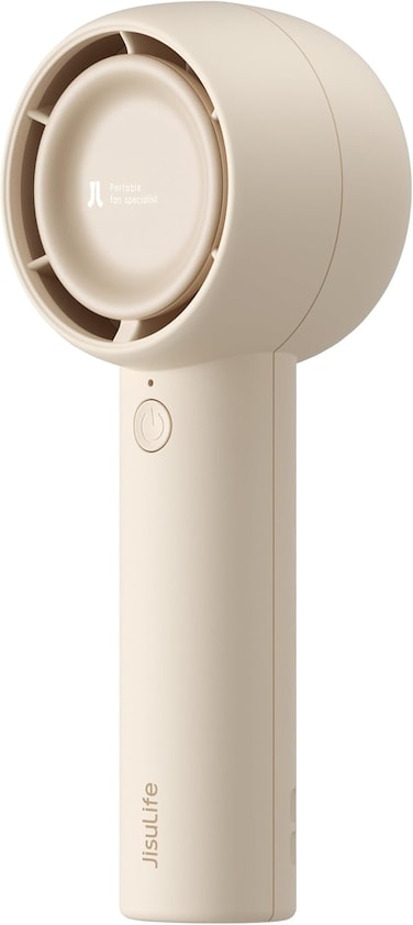 JISULIFE Mini Portable Fan-Bladeless Safe Design, Powerful Turbo Handheld Fan with 5 Speeds 4500mAh , 16Hrs Max Cooling Time，USB Rechargeable, Small Pocket for Travel/Lash, Gifts For Girls/Women