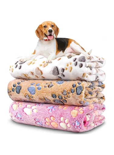 Dog Blankets for Small Medium Dogs Washable, 3 Pack Pet Blanket Washable 52 x 76cm, Fuzzy Soft Puppy Blanket Throw Cover for Kennel Crate Bed, Blanket for Dogs, Pet Blankets for Dogs