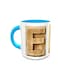 Alphabet E Design 245 Mug Brown/Blue/White