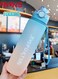 Drinking Bottle 1L,Large-Capacity Gradient Water Cup Water Volume Marker,1 Click Open Leak-proof,Leak Proof Thickened,BPA-Free,Gradient