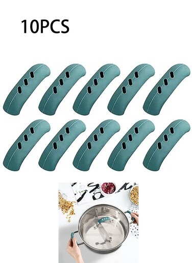 of 3*0.8" (about 7.5*2cm) silicone handle cover heat-resistant pan mat grip, silicone auxiliary handle handle, cast iron skillet handle lid heat-resistant, non-slip pan handle cover for frying pan(green)