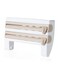 Kitchen Plastic Wrap Storage Rack With Cutter Aluminum Foil Becue Paper Towel White/Brown