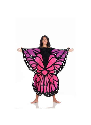 Wearable Blanket   Double Sided Wearable Fleece Blanket w/ Butteryfly Wings, Soft, Comfy, Warm, Fun, Machine Washable, for Adults Men Women Teenagers size 120 x 120cm - Blue/Purple Butterfly