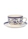 Callista 240 ml Floral Pattern Ceramic Coffee Cup &amp; Saucer Set (White, Set Of 1)