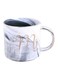 Gilded Rimmed Coffee Mug Grey/White 8.7x8.6cm
