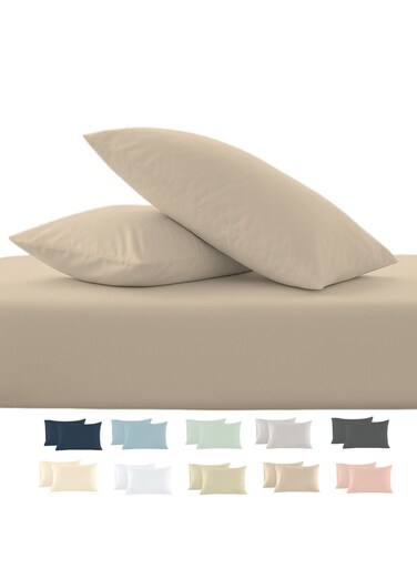 Scape Linen 600 Thread Count Egyption Cotton 2 Pillowcases Set (Standard, Taupe)