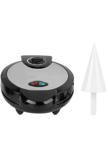 Fawoonu 1200W Electric Ice Cream Cone Maker With Roller Waffle Cone and Bowl Maker Nonstick Waffle Baking on Machine Stainless Steel Housing for Home Breakfast