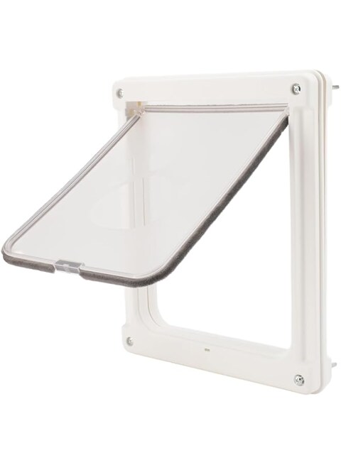 gernie Cat Flap Door, 2 Way Weatherproof Pet Door, Noiseless Cat Dog Door Ffor Interior Exterior Doors, Flap Dog Door Cat Door for Pet Crate Enclosure, Easy to Install (S 30‑38 Size)