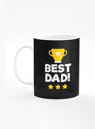 Designer Printed Coffee Mug with Heavy Duty Handle 11oz Ceramic Personalised Gift Mugs Cup [Microwave Safe &amp; Dishwasher Proof] - Best Dad Cup