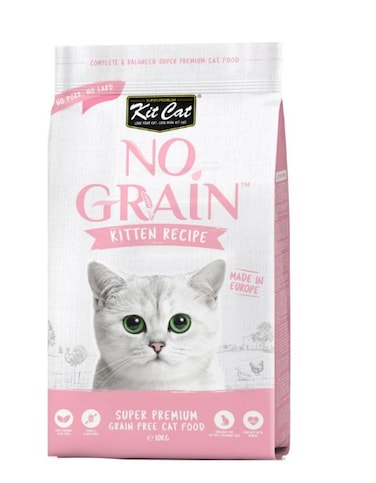 Kit Cat No Grain&trade; Kitten Chicken &amp; Salmon Cat Food &ndash; Grain-Free, 10kg, Supports Healthy Growth &amp; Digestion