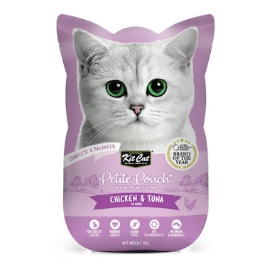 Kitcat Chicken and Tuna Petite Pouch-70G