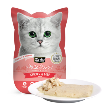 Kitcat Chicken and Beef Petite Pouch-70G