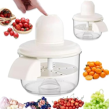 Automatic Peeler Machine, Portable USB Rechargeable Fruit Peeling Machine,Grape Plum Tomato Cherry Skin Remover Tool，Automatic Fruit Peeler Skin Remover Tool Garlic Peeler Machine for Kitchen (white)