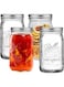 Premify 4pcs 32oz Glass Mason Jars with Airtight Lids &ndash; Large Wide Mouth Canning Jars For Food Storage, Pickling, Fermenting, and Preserving -Clear Glass Containers for Kitchen Organization
