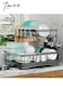 2-Tier Large Dish Drying Rack for Kitchen Counter, Free-Standing Dish Rack with Drainboard, Utensil Holder, Cup Rack, and Automatic Drainage System 16.5x11.9x12.7in - Black