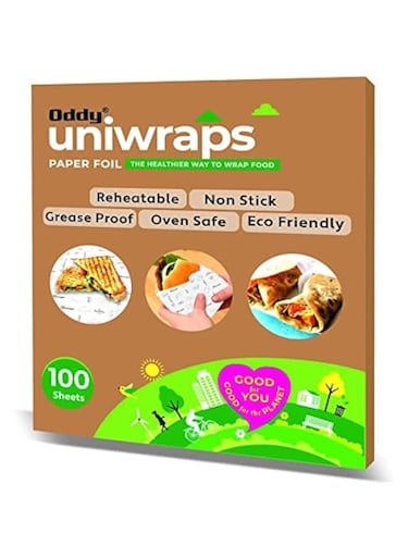 Oddy Uniwraps Food Wrapping Paper Sheets   Wrap Roti, Parantha, Sandwich, Burger &amp; More! Keep Food Safe &amp; Fresh   10x12 Inches, Pack of 100 Sheets