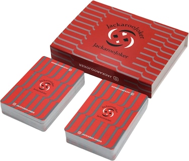 طقم بطاقات لعب قياس بوكر من جاكارو جوكر، 100% بلاستيك، رزمة مزدوجة (2 Decks)، مقاومة للماء ومتينة بجودة كازينو