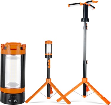 Camping Light &ndash; 10000mAh Rechargeable LED Camping Light with Stand, Adjustable Telescopic Design, Built-in Magnetic Base, Waterproof