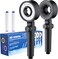 Filtered High Pressure Shower Head   Removes Chlorine, For Hard Water &amp; Hair Loss   3 Modes with Adj. Flow Pause   Double Sided (Starter Kit - BLACK)