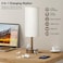 Cream Brown Bedside Table Lamp for Bedroom - 3 Way Dimmable Touch Lamp USB C Charging Ports and AC Outlet, LED Bulb Included