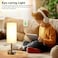 Cream Brown Bedside Table Lamp for Bedroom - 3 Way Dimmable Touch Lamp USB C Charging Ports and AC Outlet, LED Bulb Included