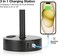 Grey Black Touch Bedside Lamp for Bedroom - 3 Way Dimmable Table Lamp USB C Charging Ports and AC Outlet, Small Desk Lamp for Living Room, Office, LED Bulb Included