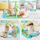 Baby Play Mat Gym, Funny Play Piano Tummy Time Activity Mat with 5 Infant Sensory Toys, Music and Lights, Boy &amp; Girl Gifts for Newborns 0 to 3 6 9 12 Months