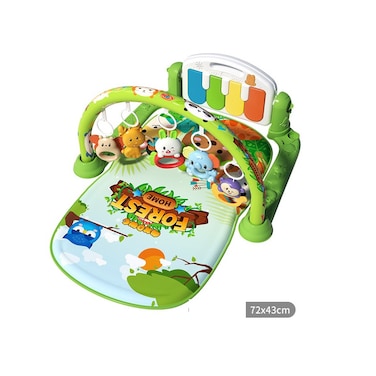 Baby Play Mat Gym, Funny Play Piano Tummy Time Activity Mat with 5 Infant Sensory Toys, Music and Lights, Boy &amp; Girl Gifts for Newborns 0 to 3 6 9 12 Months