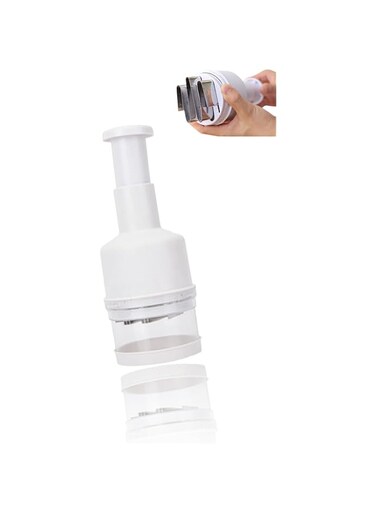 Manual Hand Chopper - Vegetable &amp; Fruit Dicer, Quick Onion Garlic Mincer, Easy-Slice Cutter for Kitchens - White Press Chopper for Effortless Prepping