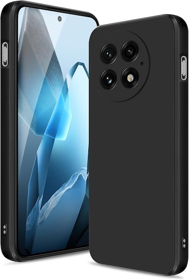 Case for OnePlus 13 5G, Liquid Gel Rubber Bumper Case with Soft Microfiber Lining Cushion Slim Shockproof Protective with Camera Protection Cover for OnePlus 13 5G 2024 (Black)