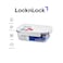 LocknLock Clear Glass Rectangular 380ml White &ndash; Airtight, Heat-Resistant, BPA-Free Food Storage Container