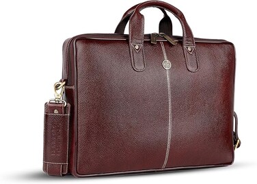 HAMMONDS FLYCATCHER Original Bombay Brown Leather 15.6 inch Messenger Bag Padded Laptop Compartment Office Bag (L=40,B=8,H=30 cm) LB106BR(QH78)