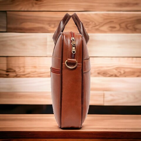 Bagneeds&reg; Men&#39;s Brown PU Leather Laptop Messenger Bag Satchel for Men and Women - Elegant &amp; Durable   Tan   NQ4L