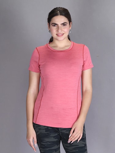 Lyra Pink Activewear T-shirt for Women   Color Shade May Vary (Size XXL)