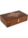 QUESERA&reg; Exquisitely Hand Brass-Filled Wooden Jewelry Box  Handmade Decorative Case  Kit  Vanity  Organizer For Women, Girls, Necklaces, Gold, OUD BOX, Storage, Money, Wedding Gift, (10 x 6 inch)