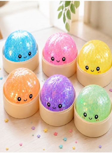 1PCS Random Color Dumpling Squishies Mystery Box,  Mystery Glitter Dumpling Squishies Toy Gift Box, Colorful Stress Balls Fidget Sensory Toy Desk Toys for Kids Adults