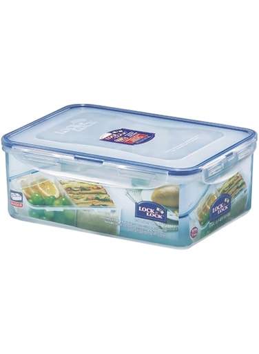 LocknLock 87-Fluid Ounce Rectangular Food Container with Divider, Clear, 10.8-Cup, HPL826C