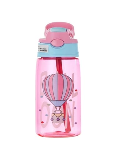 Oasisgalore 480ml Cute Cartoon Water Bottle,Portable Sports Water Cup With Carrying Straw,Suitable For Outdoor Camping Picnic Travel (Red)