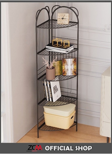 Household Floor Standing Corner Multi-layer Storage Rack, Suitable for Living Room, Bedroom, Bathroom 30x30x145cm